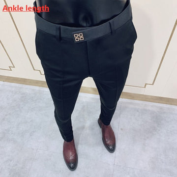 Spring 2021 New Men's Suit Pants Fashion Business Casual Slim Dress Pants Men's Street Wear Social Formal Pantalon Clothing aidase-shop